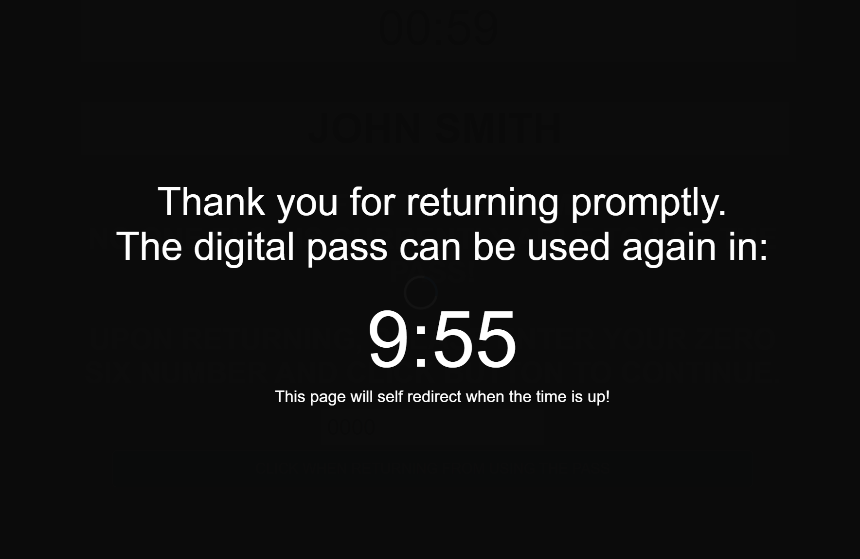 Adjustable pause screen to throttle student sign-out frequency